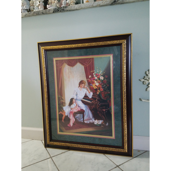 Home Interiors "Piano Lessons" 1978 Litho Print Signed Di Giamoco 33.5x27 Inches - Picture 6 of 8